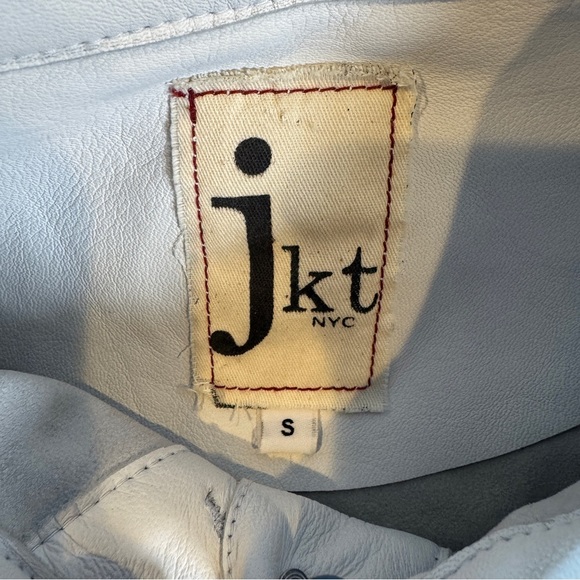 Jkt NYC Colorful Splatter Paint Leather Cropped Fringe Jacket - Picture 3 of 9